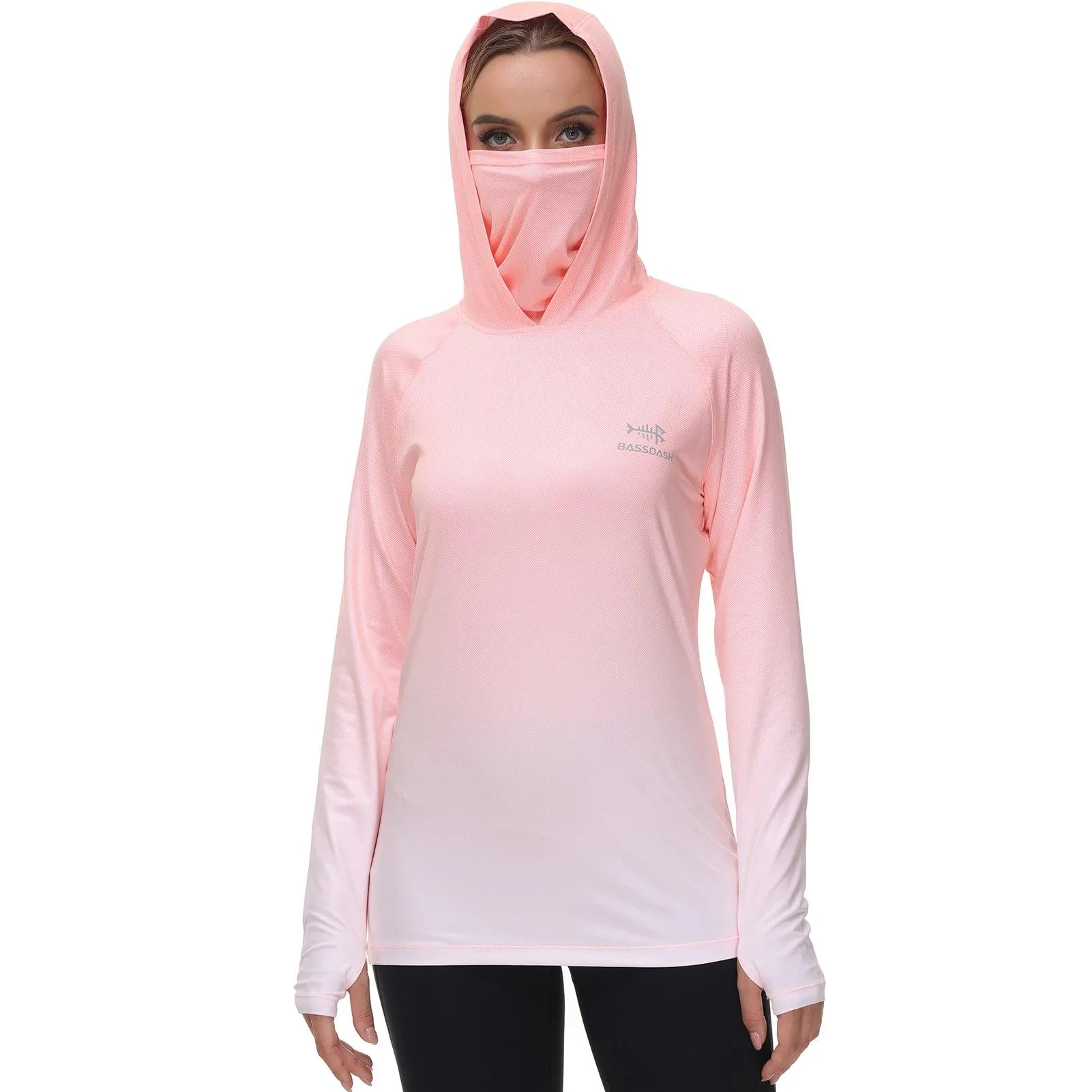 Women's UPF 50  Fishing Hoodies with Face Mask Thumb Holes FS23W