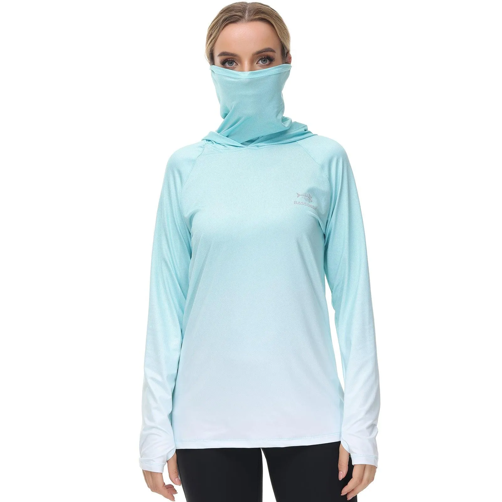 Women's UPF 50  Fishing Hoodies with Face Mask Thumb Holes FS23W