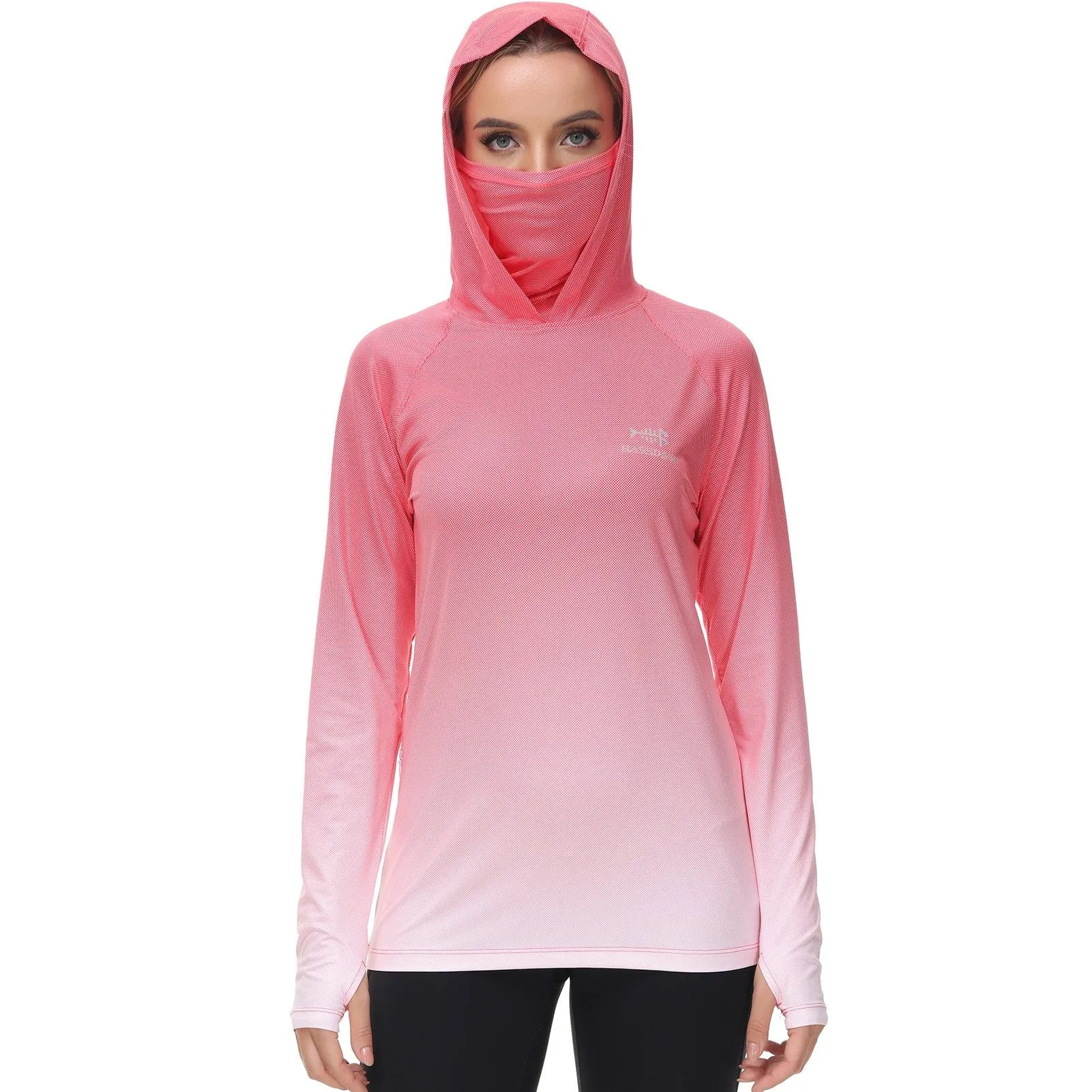 Women's UPF 50  Fishing Hoodies with Face Mask Thumb Holes FS23W